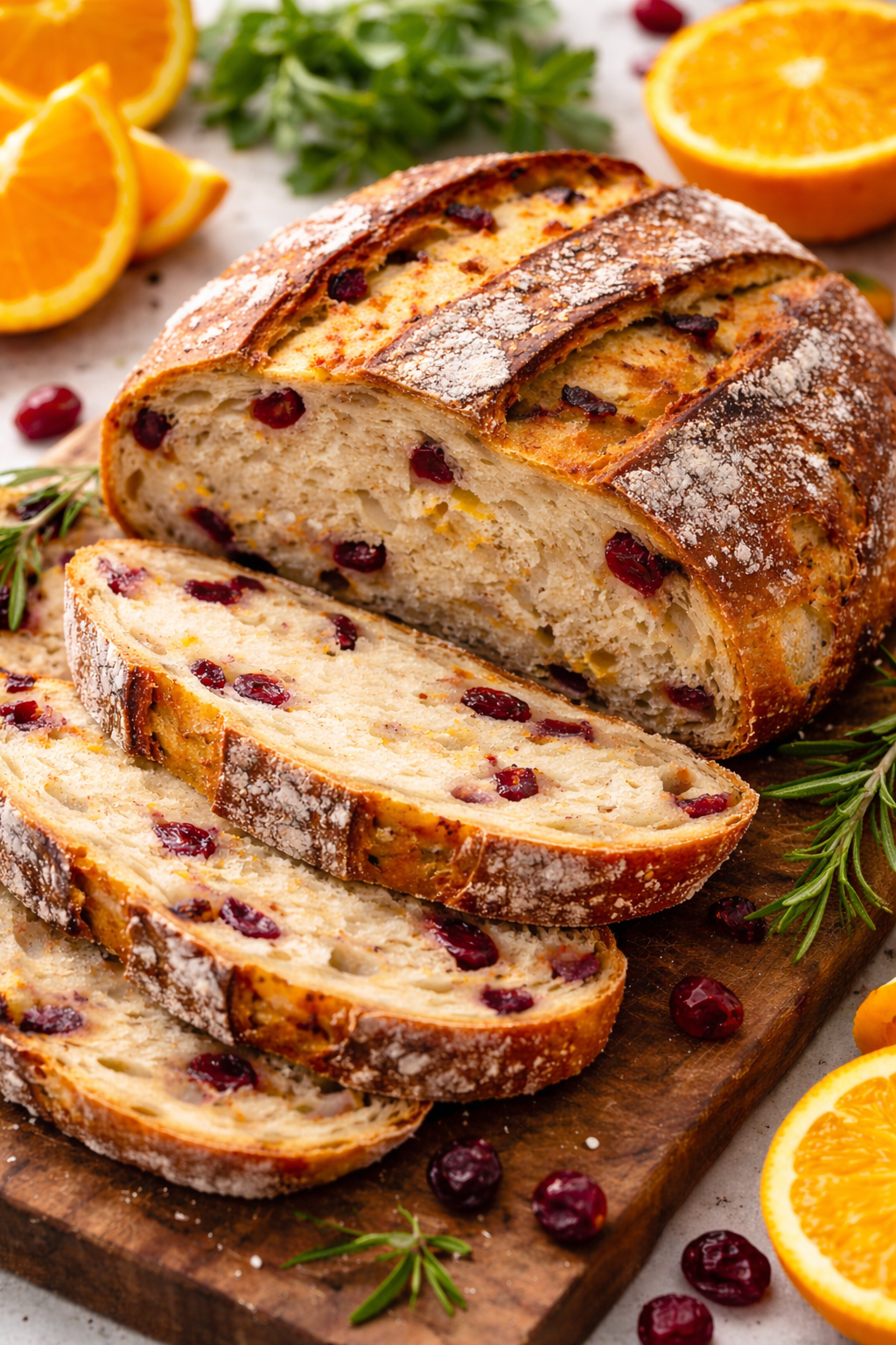 bright orange zest and tart cranberries. Lightly sweet, perfectly balanced, and delicious toasted with butter or cream cheese.